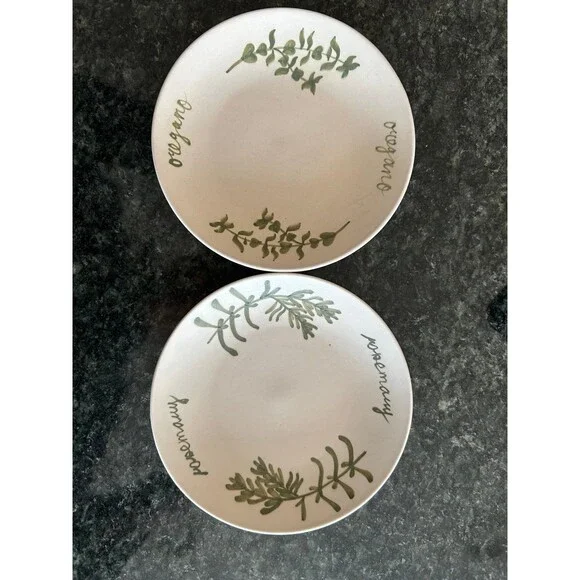 (2) Oil Dishes Rosemary Oregano - Picture 1 of 5